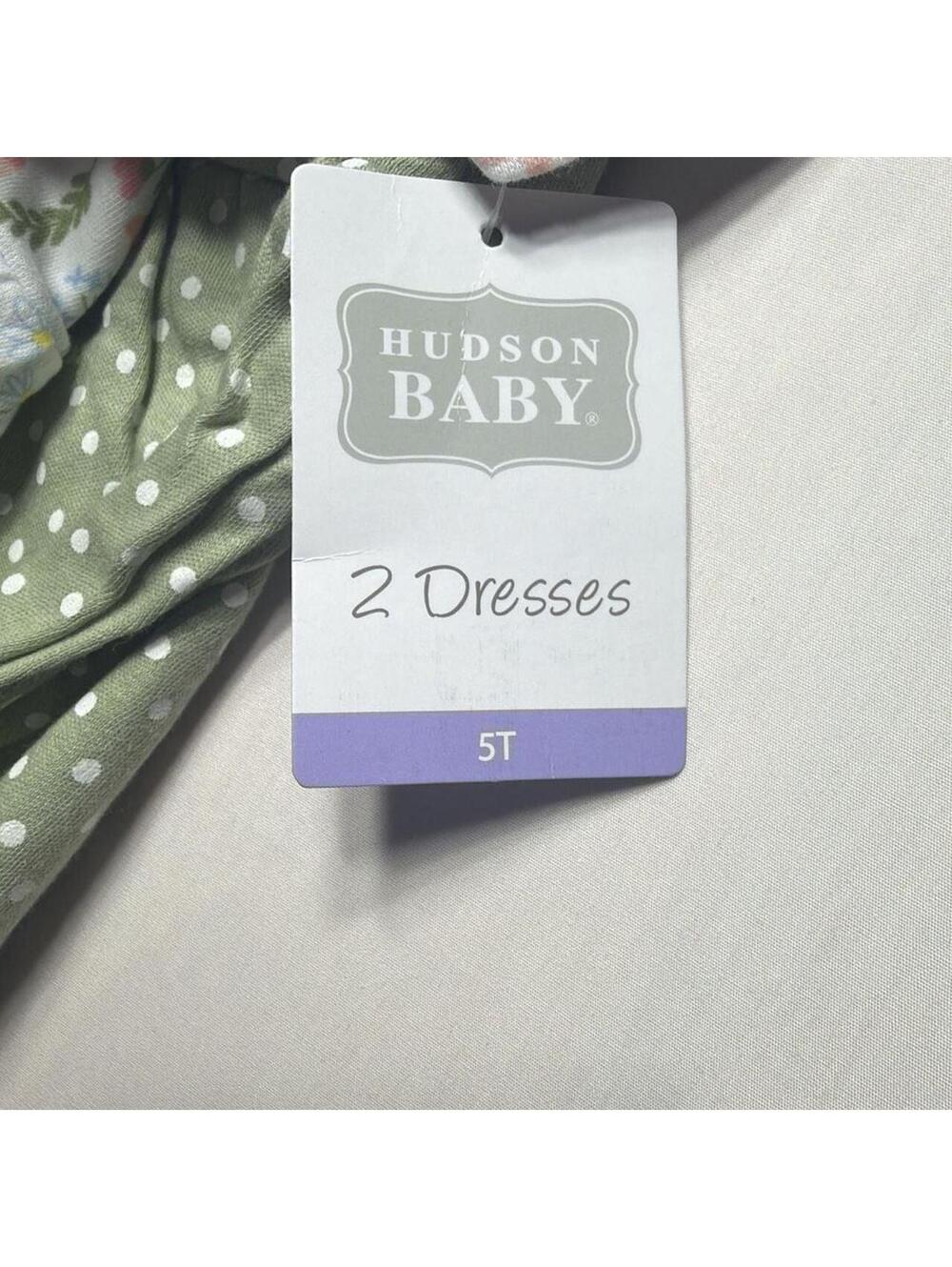 Hudson Baby Infant and Toddler Girls Cotton Dresses, 2-Pack 5T